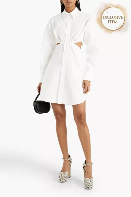 RRP€1290 VICTORIA BECKHAM Shirt Dress UK8 US4 IT40 S Open Back Cut Out Collared