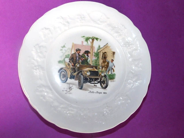 Assiette Céramique De Gien Voiture Rolls Royce 1904 Decor  Au Raisin