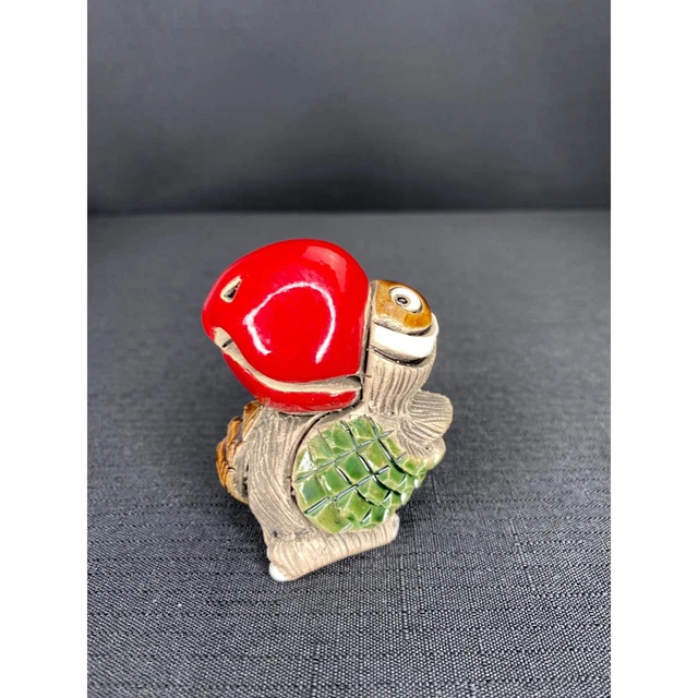 Vintage Artesania Rinconada Pottery Red Beak Bird Bright Parrot Figurine Toucan