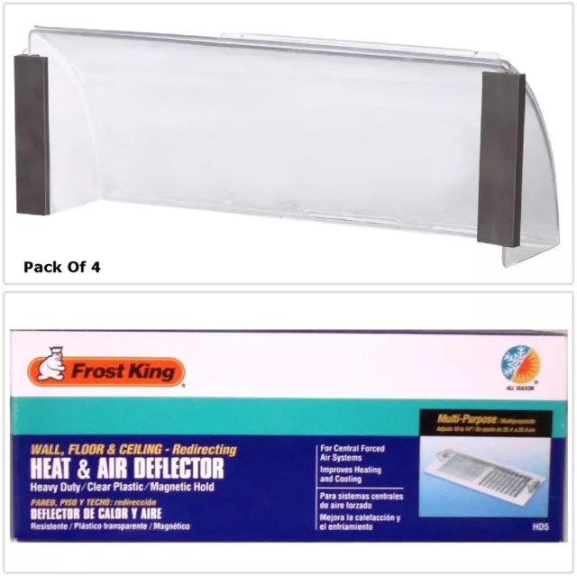 4 Pack Adjustable Air Vent Heat Deflector 10"-14" Floor Wall Ceiling Register