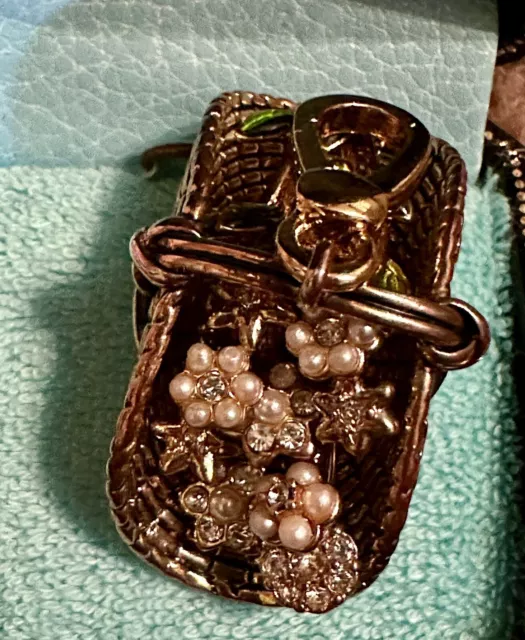 Very Rare Juicy Couture Basket Of Flowers White  Charm