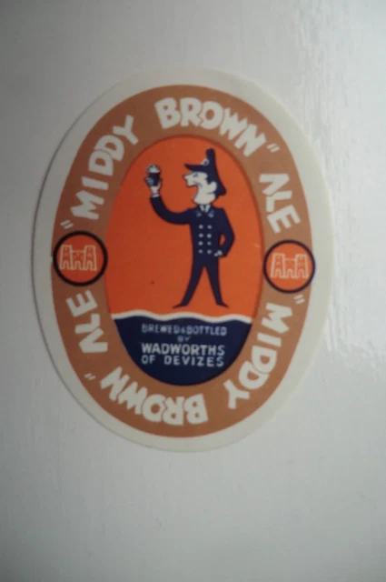 Small Wadworths Devizes Middy Brown Ale Brewery Beer Bottle Label
