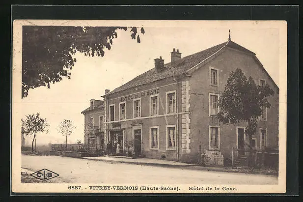 CPA Vitrey-Vernois, Hotel de la Gare 1928