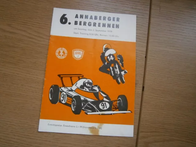 Programm, Startliste, "6. Annaberger Bergrennen" Motorrad Auto ADMV der DDR 1979