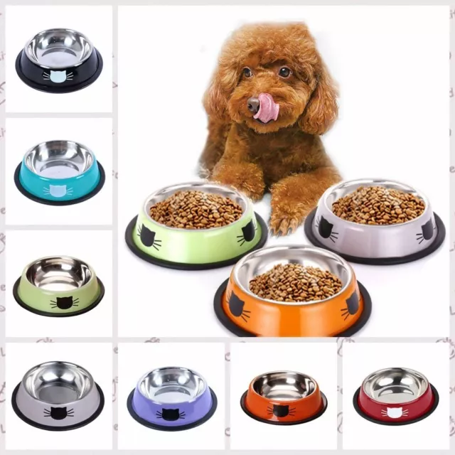 Non-slip Stainless Steel Pet Bowl Non-rust Cat Water Bowl Cat Food Bowl  Dogs