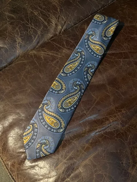 Ermenegildo Zegna Quindici Tie Blue Yellow $330