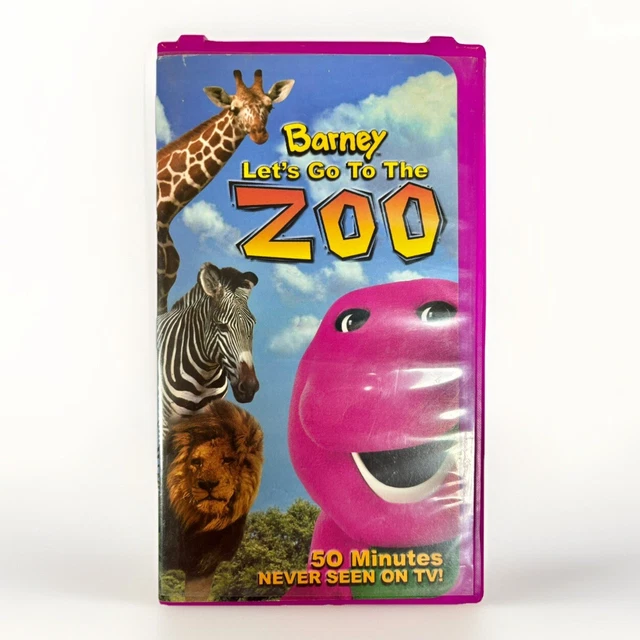 Barney lets go to the zoo vhs pbs kids video vintage purple white tape