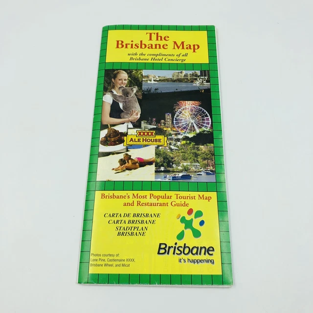VINTAGE THE BRISBANE Map Tourist Map And Guide $29.99 - PicClick AU