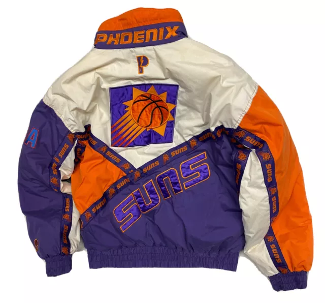 VTG 90s NBA Phoenix Suns Pro Player Jacket Coat Mens Size Large *See Description
