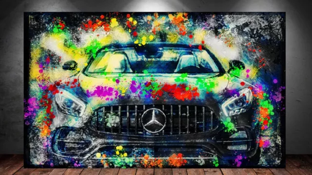Leinwand Bild Er Xxl Pop Art Auto Splash Auto Abstrakt Bunt Wand Poster