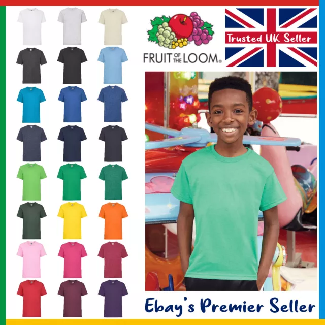 Kids Plain T-Shirt - Fruit of the Loom Value Children's Tee - FREE DELIVERY
