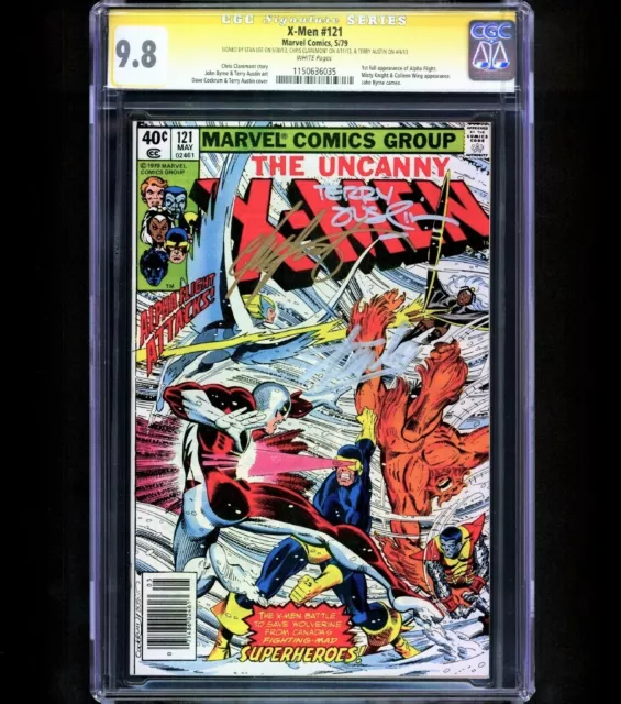 X-Men #121 CGC 9.8 SS x3 Stan Lee 1ST ALPHA FLIGHT Marvel 1979 White Signed NM