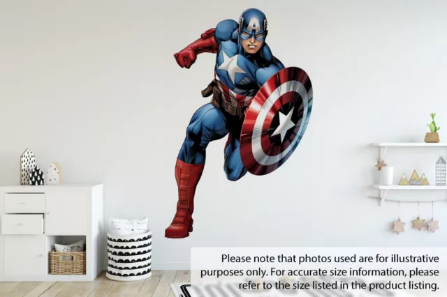 Capitan America Marvel Avengers 3d Wall Sticker Removable Children Bedroom Vinyl
