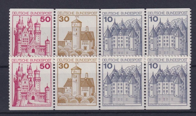 Bund 916/914/913 C/D ZD oben+unten geschnitten aus MH Burgen+Schlösser 50 Pf **