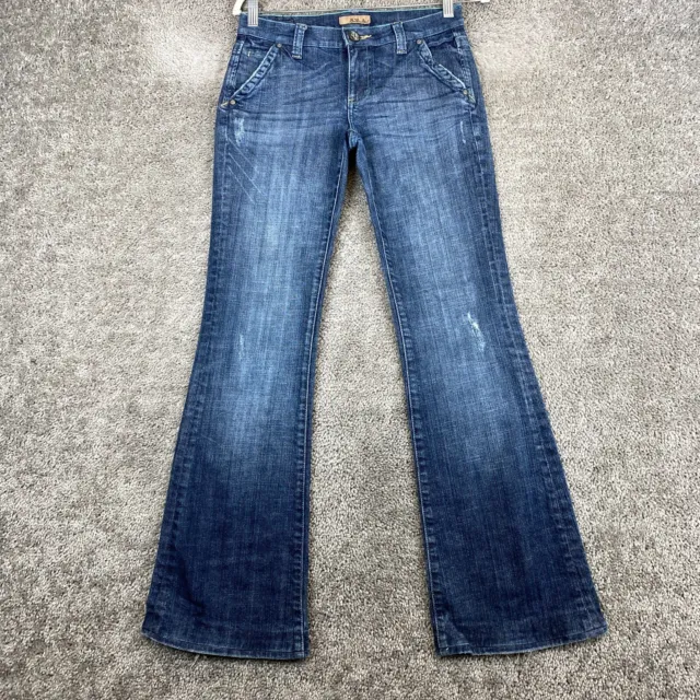 STS See Thru Soul Bootcut Denim Jeans Women's Size 26 Blue Low Rise Medium Wash