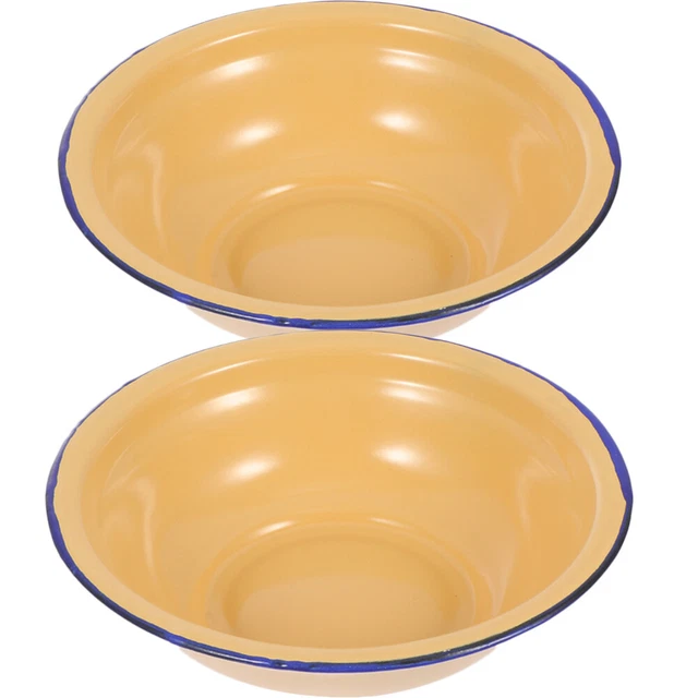 2 Pcs Vaisselle En Émail Bol À Soupe En Émail Ustensiles De Camping Salade