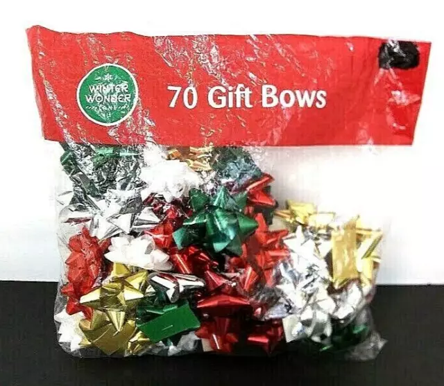 Winter Wonder Lane Gift Bows Red Green Silver White Gold 70 Count IN STOCK