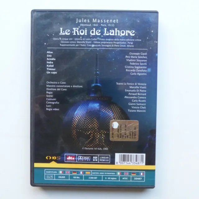 DVD MASSENET Le roi de Lahore Teatro La Fenice di Venezia MARCELLO VIOTTI 2