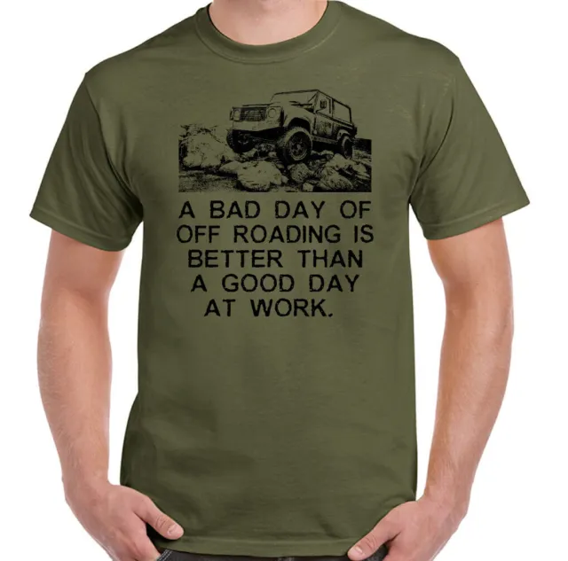 T-shirt 4x4 divertente da uomo A Bad Day Off Roading 90 110 SVX