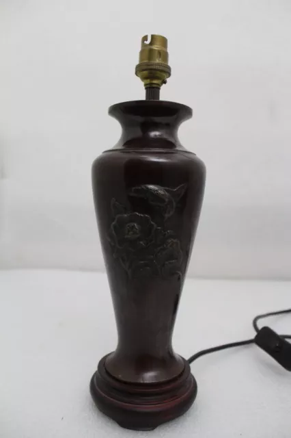 Japanische Bronzevase umgebaute Tischlampe aus dem frühen 20. Jahrhundert