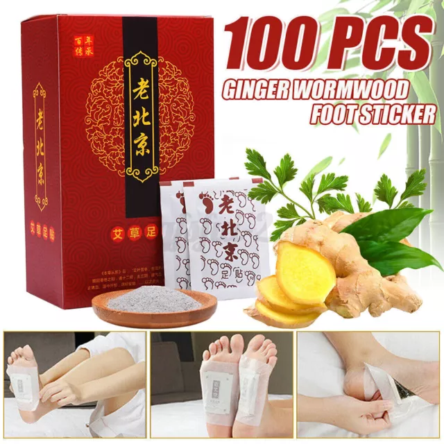 100 Stücke Fusspflaster Foot Patches Detox Pads Entgiftungs Pflaster NEU