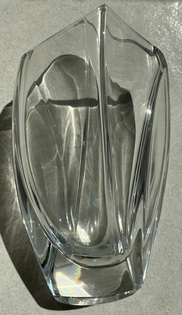 Vintage Baccarat Crystal Vase 7” With Box France Rrigot Artist Signed Giverny