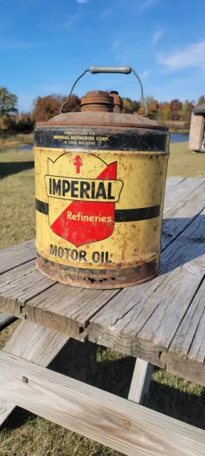 Vintage Imperial Oil Can 5 Gallon Imperial Refineries St Louis MO