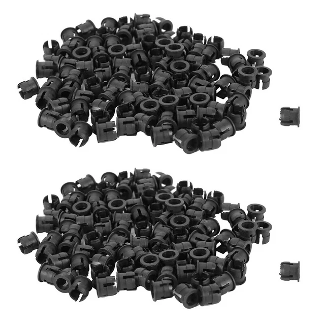 200pcs Black Plastic 5mm LED Clip Holder Display Panel Mount FallsE9W6