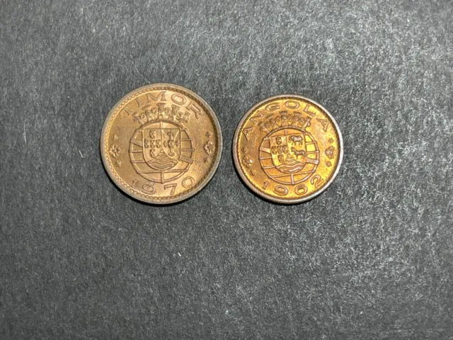 Angola & Timor 2 coins lot