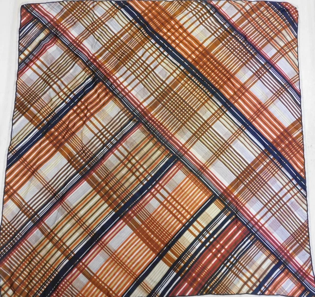 Foulard Vintage 100% Soie Femme – Multicolore, Années 80, 86x94 Cm