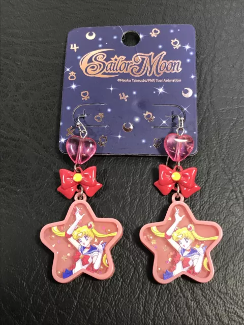 B Sailor Moon Star Glitter Fill Drop Earrings
