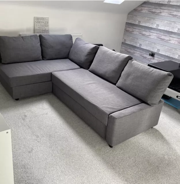 IKEA FRIHETEN with Delivery 5 cushions Excellent Corner Sofa Bed Grey