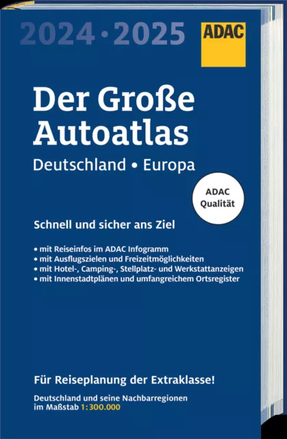 ADAC - Der große Autoatlas 2024 / 2025 Deutschland / Europa - Straßenatlas Karte