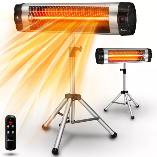 TRESKO Heizstrahler 2500W Infrarotstrahler Terrassenstrahler Wärmestrahler Timer