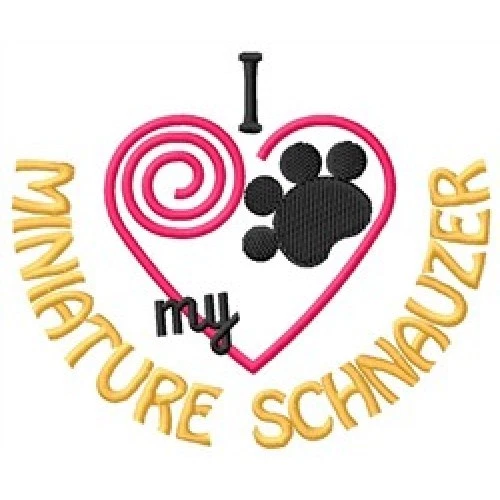 I "Heart" My Miniature Schnauzer Fleece Jacket 1393-2 Size S - XXL