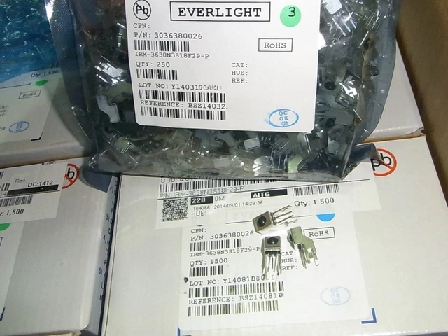 Infrared Receiver IRM-3638N3 38kHz Everlight Infrared Receiver [10-1500]pcs