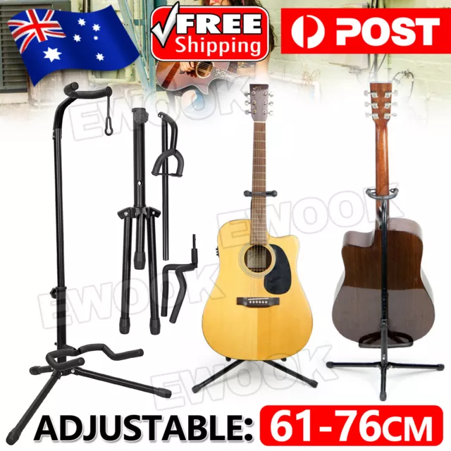 Upgraded Folding Guitar Stand Bass Tripod Electric Acoustic Floor Holder Rack AU