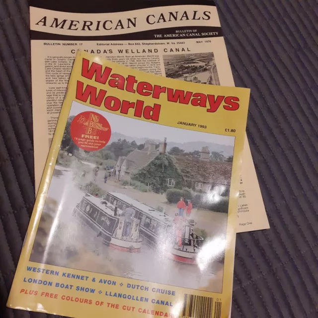 WATERWAYS World Magazine Jan 1993 inc Llangollen, Kennet & Avon + Free U.S Canal