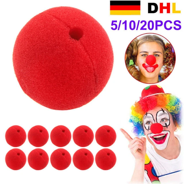 20 Stück Clownsnasen Rot - Schaumstoff Nasen Für Karneval & Mottopartys