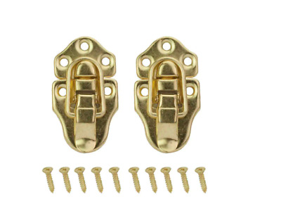 2PK Everbilt 2-3/4 in. x 1-1/2 in Bright Brass Chest Door Latch Cabinet Hardware