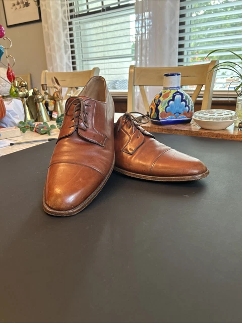Gravati Mens Brown Leather Medallion Cap Toe Derby Dress Shoes Italy 19068 11 M Gravati Shoes products for sale | eBay main image 4