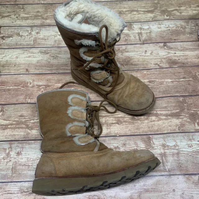 UGG Australia Womens Rommy 3219 Suede Mid Calf Brown Snow Boots Size US 7