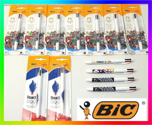 Stylo à bille BIC 4 Colours Original + Multifonction pointe moyenne BIC :  le lot de 2 stylos à Prix Carrefour