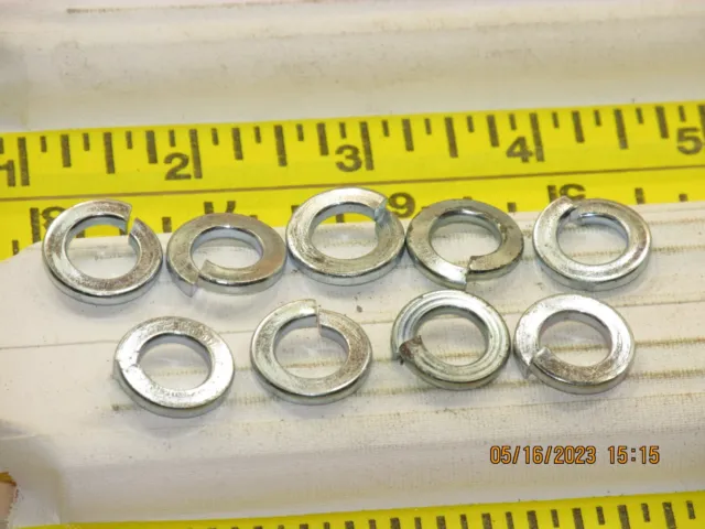 The listing is for:(9) 3/8" split lock washers, Zinc plated steel, (.10"thick)