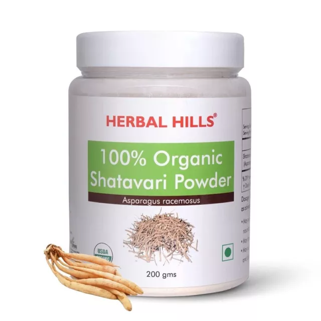 Herbal Hills Poudre de Shatavari biologique (Asparagus Racemosus) | 200...