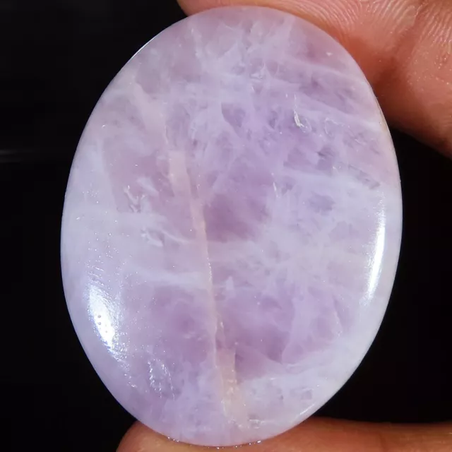 (32 X 43 x 07 MM SIZE) 118.95 Cts. NATURAL KUNZITE OVAL CABOCHON LOOSE GEMSTONE