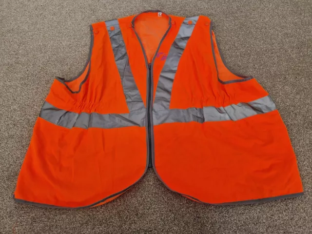 Scotrail Rail Railway Orange Hi-Vis Waistcoat Vest Jacket Top Mens L