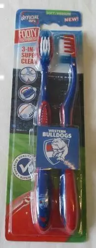 NEW Western Bulldogs Toothbrush Twin Pack