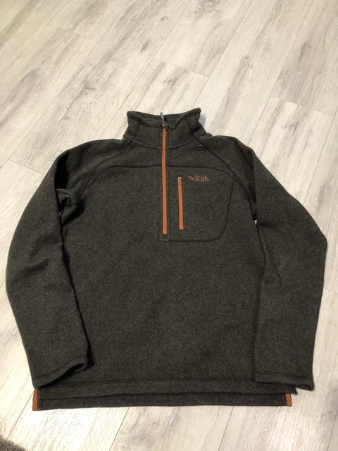 MEN S RAB QUEST Pull on Polartec Grey Fleece Brown Size M 44.00