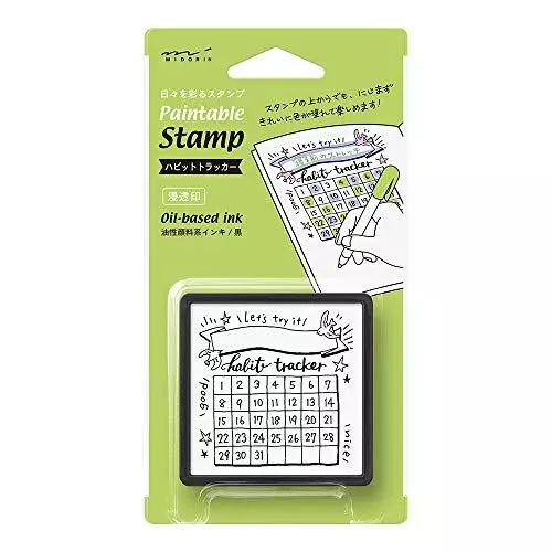 Midori 35392006 Stamp, Penetrating Stamp, Habit Tracker Pattern